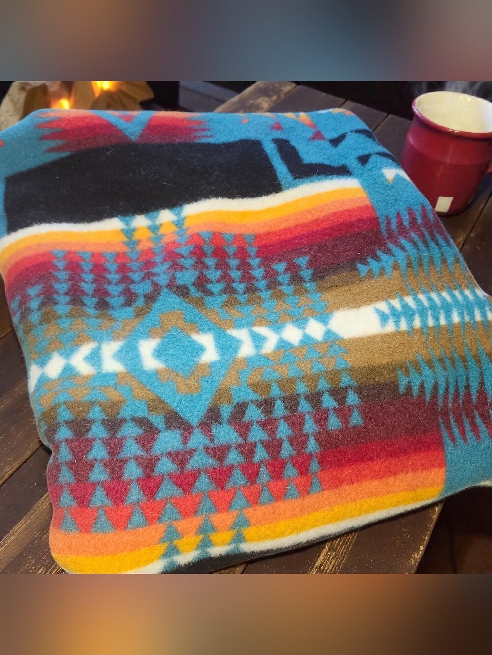 Beaver State Pendleton Chief Joseph Turquoise Wool Blanket
